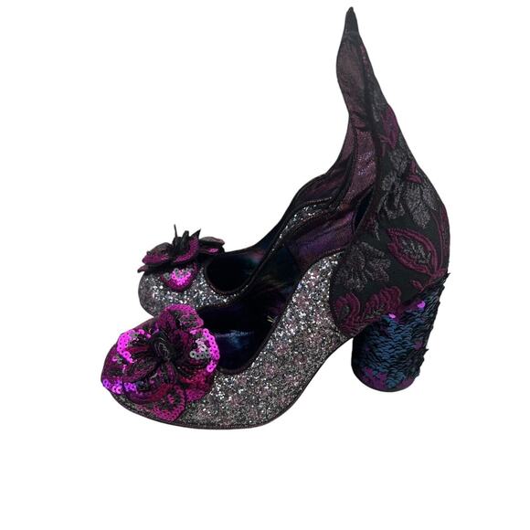 Irregular Choice Shoes - Irregular Choice Sequin Pump Heels Size 43 Lace Flower Dear Lover Whimsical Art
